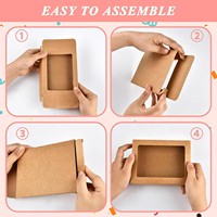 Boîte à pâtisserie en papier kraft personnalisée, pliable, de qualité alimentaire, petite boîte cadeau pour cartes de vœux