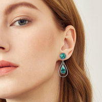 Acero inoxidable forma de gota giro abierto oreja calibre expansor CZ Cruz 14mm túneles tapón de oreja para Mujeres Hombres Piercing joyería