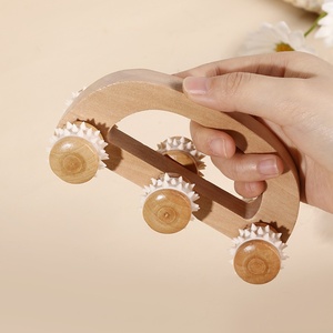Masseur manuel pratique en <span class=keywords><strong>cuir</strong></span> à 6 roues, type marteau, avec poignée Hemu, pour le massage des méridiens et des muscles du dos - Product Image 2