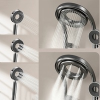 Set keran mandi air terjun LED multifungsi, set keran mandi air terjun hujan LED multifungsi untuk dinding, sistem Pancuran kamar mandi hitam mewah