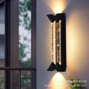 Lampe murale extérieure en cristal, étanche, LED, projecteur pour portail de villa, cour, jardin, terrasse - Product Image 1