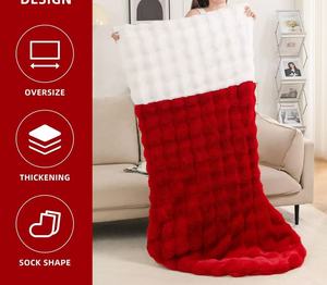 بطانية من الفرو الصناعي للأريكة بطانية فقاعية سميكة ناعمة مبطنة بأحجام مزدوجة مرجحة - Product Image 5