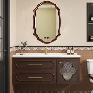 New Chinese ceramic integrated basin LED mirror storage cabinet countertop basin multifunctional bathroom cabinet - Product Image 4