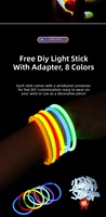 Bracelet fluorescent très vendu, 100 pièces, bracelet lumineux jetable pour concert, vente directe du fabricant, vente en gros