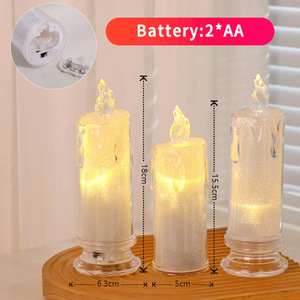 Bougie LED en plastique sans flamme, décoration de Noël pour la maison, écologique, Morofme - Product Image 2