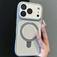 Coque de téléphone de luxe avec support et dissipation thermique pour iPhone 18 Pro 12 13 14 15 16 17 Pro Max Plus, étui magnétique mat antichoc