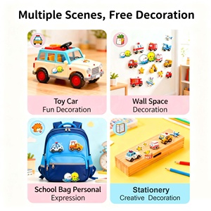 Adesivi <span class=keywords><strong>Murali</strong></span> 3D in PVC Espanso a Forma di Animali Cartoni Animati 22x9.5cm Decorativi Impermeabili Fustellati Laminati Lucidi Regalo Promozionale - Product Image 4