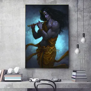 Wall Posters And Prints Hindu Gods Canvas Paintings On The Wall, Unframed Indian God Pictures For Living Room Wall