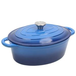 Casseroles ovales <span class=keywords><strong>en</strong></span> <span class=keywords><strong>fonte</strong></span> émaillée antiadhésives de grande taille 28 cm de haute qualité <span class=keywords><strong>en</strong></span> gros - Product Image 2