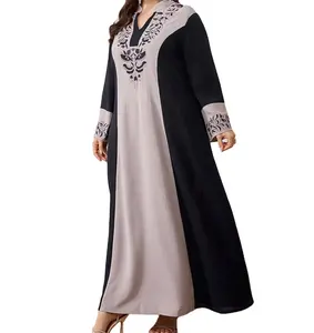 2024 Wholesale Fashion Abaya Muslim Oversized Loose Long Sleeve High Quality Casual Dress