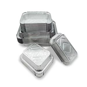 Dùng Một Lần Takeout Nhôm Lá Thực Phẩm <span class=keywords><strong>Container</strong></span> Công Suất Tùy Chỉnh Kích Thước Nhôm Lá Hộp Ăn Trưa Với Nắp - Product Image 3