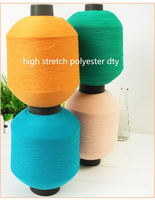 Fil 100% polyester DTY75D/2, anti-bactérien, filé à cœur, teintable, haute élasticité pour chaussettes et pulls
