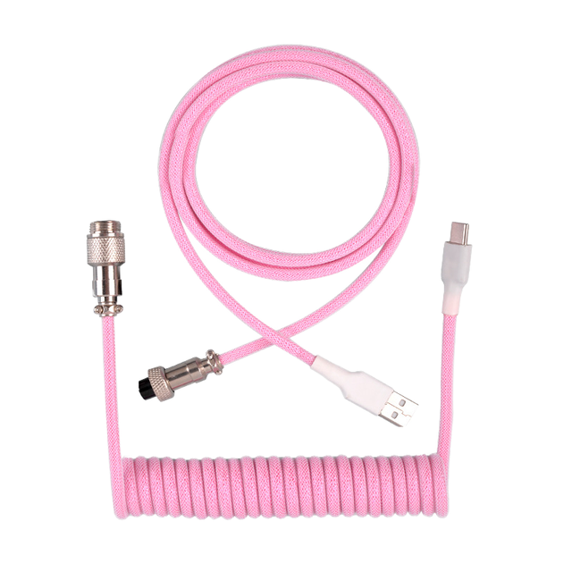 New Cantell Artisan Custom Keyboard Cable Braided Coiled 240W USB-C Nylon and Zinc Alloy Jacket for Mechanical Gaming Keyboard