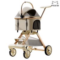 Poussette pour animaux de compagnie portable, transporteur détachable léger et pliable avec ventilation en maille pour petits animaux, idéal pour les voyages et le shopping, OEM disponible