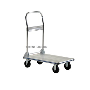 Einarmiger Aluminium-Klappwagen mit 180 kg Tragkraft, 350 kg Kapazität, 4 Zoll Nicht-Markierende Polyurethan-Rollen, Handwagen - Product Image 6