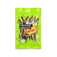 Sachet plat en mylar laminé à trois côtés avec fermeture éclair refermable, fenêtre transparente, imprimé sur mesure, recyclable, de qualité alimentaire, pour animaux de compagnie