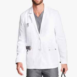 <span class=keywords><strong>Camice</strong></span> da laboratorio <span class=keywords><strong>bianco</strong></span> di vendita caldo di stile corto professionale dell'uniforme dell'ospedale di vendita caldo per il poliestere del cotone dei tessuti medici dell'ospedale - Product Image 4