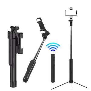 पेशेवर शूटिंग के लिए K30 मल्टी-फंक्शन ट्राइपॉड सेल्फी स्टिक लाइव शटर रिमोट स्मार्टफोन स्टैंड मोबाइल क्लिप