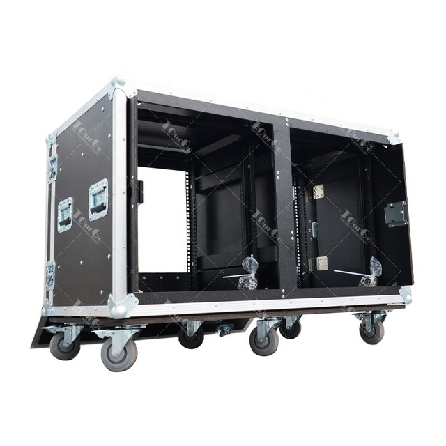 19inch 12U Rack Flight Case With Double Side Sliding Door