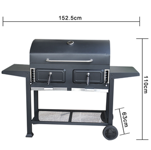 Produsen luar ruangan memasak besar troli arang BBQ Grill dengan sisi ganda meja - Product Image 3