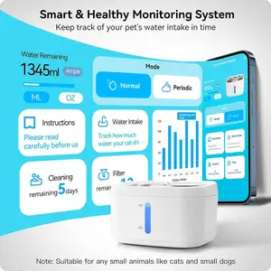 Nuevo diseño 2.5L Tuya Smart Pet Dispensador de agua potable Eléctrico Inteligente WIFI APP Controlado Fuente de agua automática para gatos