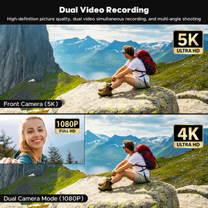 5K 비디오 카메라 캠코더, 56MP 동영상 녹화 카메라 YouTube WiFi 야간 투시경, 3 인치 회전식 터치스크린 팟캐스트 카메라 레코더 - Product Image 2