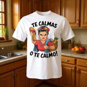 Camiseta con expresión de mamá hispana: Te Calmas O Te Calmo - Product Image 3
