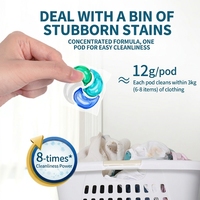 Pod Cuci Pakaian untuk Penggunaan di Rumah, Deterjen Gel Ramah Lingkungan Sekali Pakai, 4-in-1 Anti-Bakteri, Perlindungan Warna, Pembersihan Mendalam