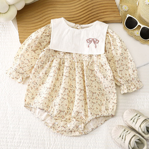 Tutina con Colletto Peter Pan per Neonata 0-24 Mesi, Body a Maniche Lunghe con Volant, Jumpsuit Casual Invernale per Bambine - Product Image 4