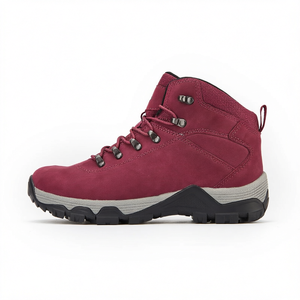 Bottes de randonnée imperméables en cuir nubuck antidérapantes pour hommes, chaussures de trekking d'extérieur avec semelle en caoutchouc - Product Image 1