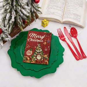 Serviettes jetables Robana 3 plis en pâte <span class=keywords><strong>de</strong></span> bois vierge écologiques avec motif d'arbre <span class=keywords><strong>de</strong></span> Noël imprimé flexo personnalisé pour les fêtes - Product Image 1