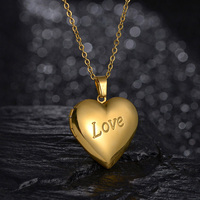 Dropshipping Shopify Agent 2025 Collier à pendentif en acier inoxydable avec photo cœur d'amour à la mode pour cadeau de la Saint-Valentin