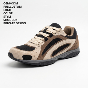 Zapatillas de Skate Unisex OEM ODM, Zapatillas Deportivas Vintage, de Gamuza y Malla <span class=keywords><strong>con</strong></span> Parches, Suela Antideslizante, <span class=keywords><strong>con</strong></span> Cordones, Calzado Informal - Product Image 1