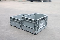 NEXARA Caisses de rangement pliables Panier en plastique ventilé pliable Style boîte solide empilable Caractéristique Oeuf Légumes Fruits Transport