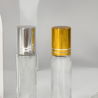 Flacon roll-on en verre de 10 ml avec triple tête en acier, bille en verre et plastique, vide, pour huiles essentielles et parfums, idéal pour les soins de la peau - Vente en gros
