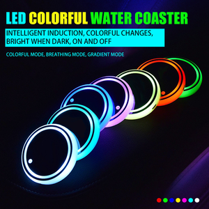 แผ่นรองแก้ว LED สำหรับรถยนต์ ไฟสร้างบรรยากาศ 7 สี สำหรับวางขวดน้ำหรือแก้ว - Product Image 5
