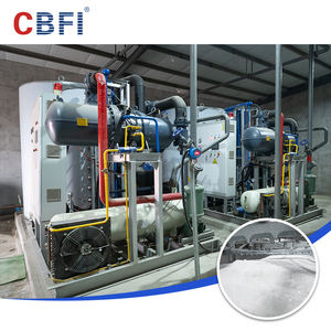 Mesin Pembuat Es Serpih Industri CBFI Sistem Penggaruk Es Otomatis Mesin Gear Kapasitas 40 Ton Pompa Motor untuk Perikanan Beton - Product Image 2