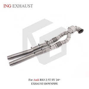 Tubo de Escape ING SUS304 para <span class=keywords><strong>Audi</strong></span> <span class=keywords><strong>RS3</strong></span> 8Y 2.5T EA855 Evo 400PS <span class=keywords><strong>2020</strong></span>+ |   Tubo de Alto Flujo de 76 mm con Protección Térmica Completa al por Mayor - Product Image 2