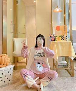 ชุดนอนแขนยาวลายการ์ตูนสำหรับผู้หญิง เอวยางยืด ระบายอากาศได้ดี เหมาะสำหรับฤดูใบไม้ร่วงและฤดูใบไม้ผลิ - Product Image 5