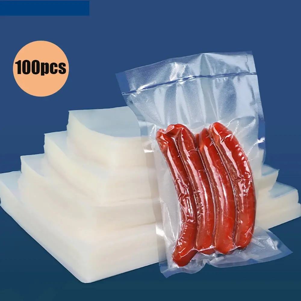 공장 도매 100 PCS/Lot 투명 플라스틱 실러 씰 포장 롤 식품 등급 양각 나일론 진공 가방