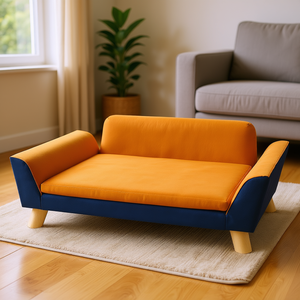 Cama para Perros Color Naranja, Funda Lavable, Almohadillas Antideslizantes, Cama Moderna para Mascotas Pequeñas, para Sala de Estar - Product Image 2