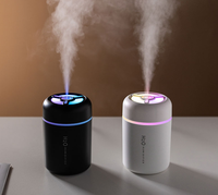 Humidificateur électrique mini USB 300 ml avec lumière LED à changement de couleur, diffuseur de brume froide portable pour voiture et usage domestique