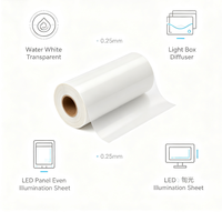 Film TPU transparent blanc de 0,25 mm, pour diffuseur de boîte à lumière et panneau LED, feuille d'éclairage uniforme