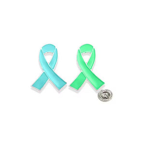 Épinglette en émail jaune or avec ruban pour la sensibilisation au cancer osseux chez l'enfant, espoir, prière, sécurité, vente en gros, personnalisable - Product Image 3
