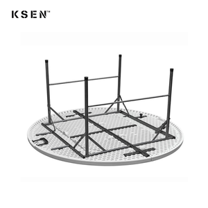 도매 8-10인용 야외 연회 테이블 HDPE 플라스틱 원형 접이식 테이블 (이벤트/웨딩용) KC-T1075 - Product Image 5