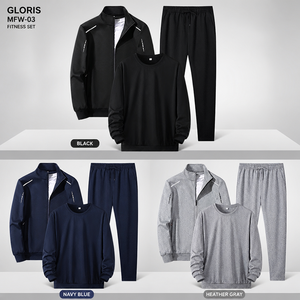 Felpa con Cappuccio Traspirante da Uomo Taglie Forti, Set Tre Pezzi con Pantaloni Casual, Girocollo Largo a Maniche Lunghe per Uomo Giovane, Sportivo Autunno/Inverno - Product Image 5