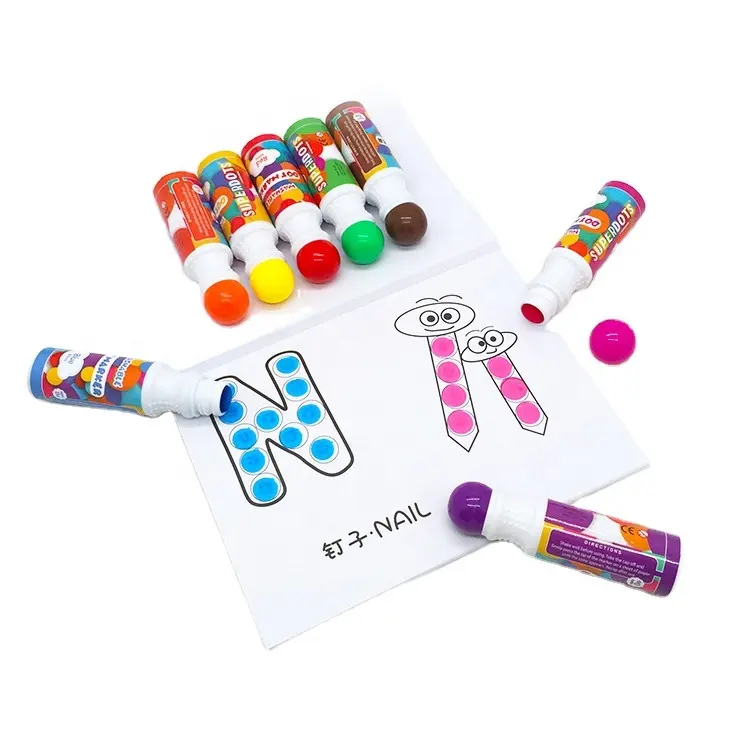 Veilig Wasbare Dot Markers, 8 Kleuren Niet Giftig Verf Dauber Voor Kids Activiteit Set Bingo Daubers Magic Tekening Speelgoed