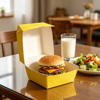 Boîte à hamburger personnalisée APP BURGER BOX, écologique, biodégradable, recyclable, en carton blanc jetable pour les articles de restauration rapide
