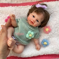 Poupée Reborn réaliste de 12 pouces en silicone platine avec cheveux lavables, bébé nouveau-né anatomiquement correct, fille, pour combattre l'isolement