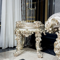 Meubles de villa européens faits à la main, ensemble de canapés turcs blancs et dorés, ensembles de salon avec table basse haut de gamme
